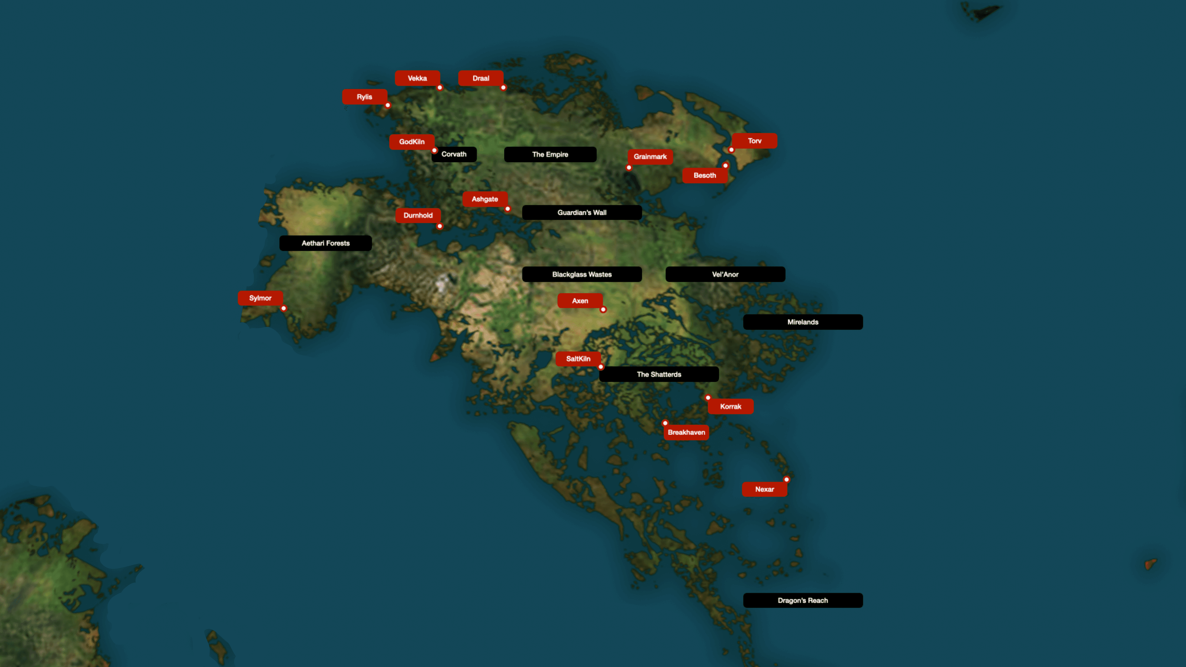 Map: The Empire & the Shatterds